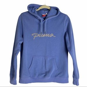 4/$25 PUMA Embroidered Pullover Hoodie Sweatshirt Purple